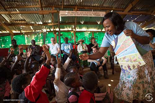 Children being taught at Samaritans Purse Greatest Journey Bible course