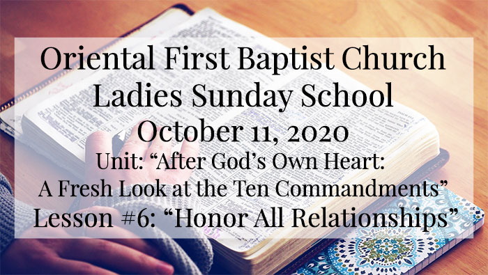 OFBC Ladies Sunday School for October 11 2020