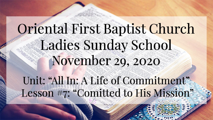 OFBC Ladies Sunday School for November 29 2020