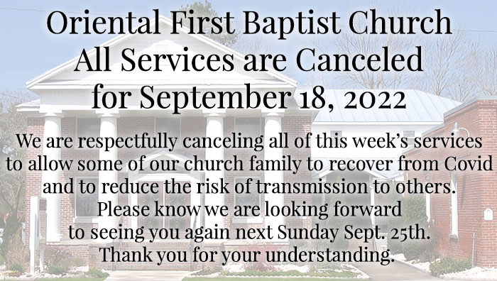 OFBC Services Canceled for September 18, 2022