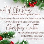 Announcement of OFBC Choir Christmas Cantata during the Spirit of Christmas Celebration 2022