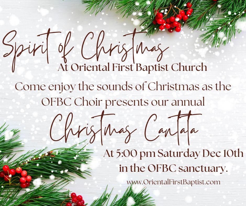 Announcement of OFBC Choir Christmas Cantata during the Spirit of Christmas Celebration 2022