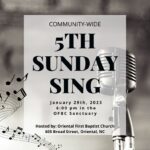 Community-Wide 5th Sunday Sing Event Notice