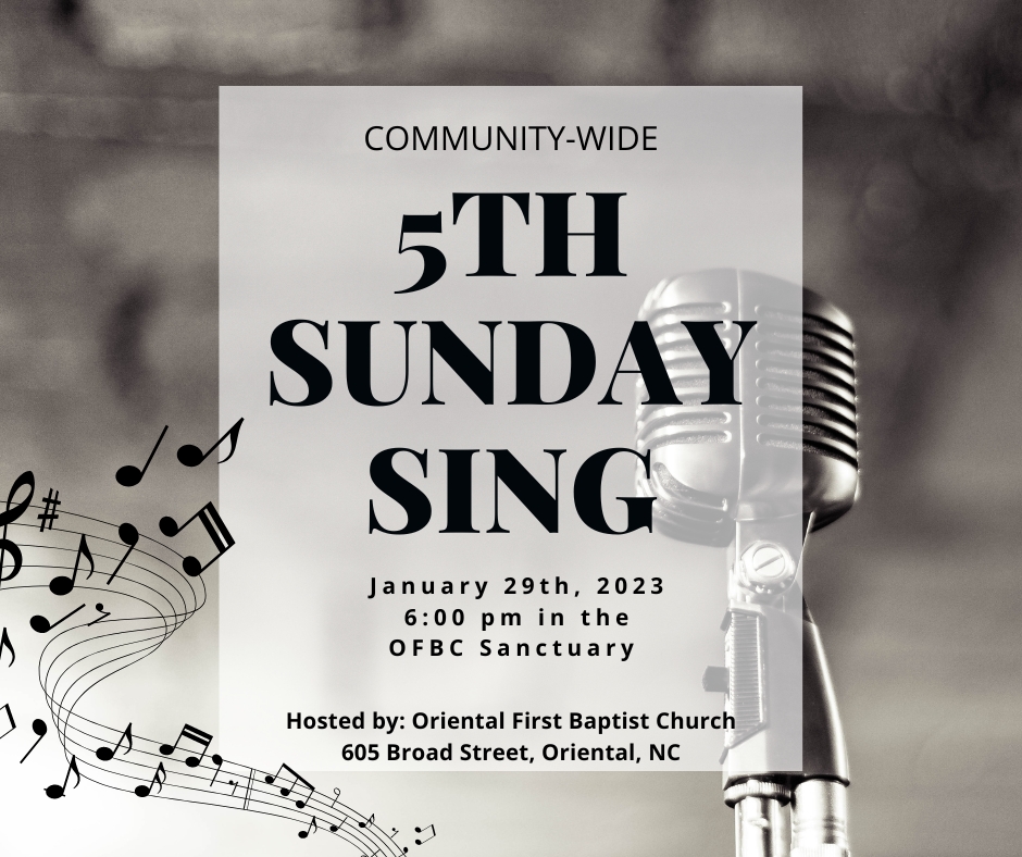 Community-Wide 5th Sunday Sing Event Notice