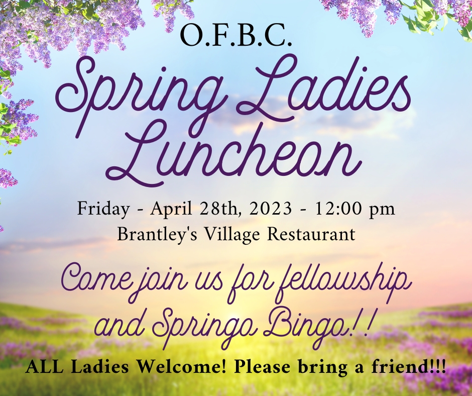 OFBC Spring Ladies Luncheon 2023 announcement