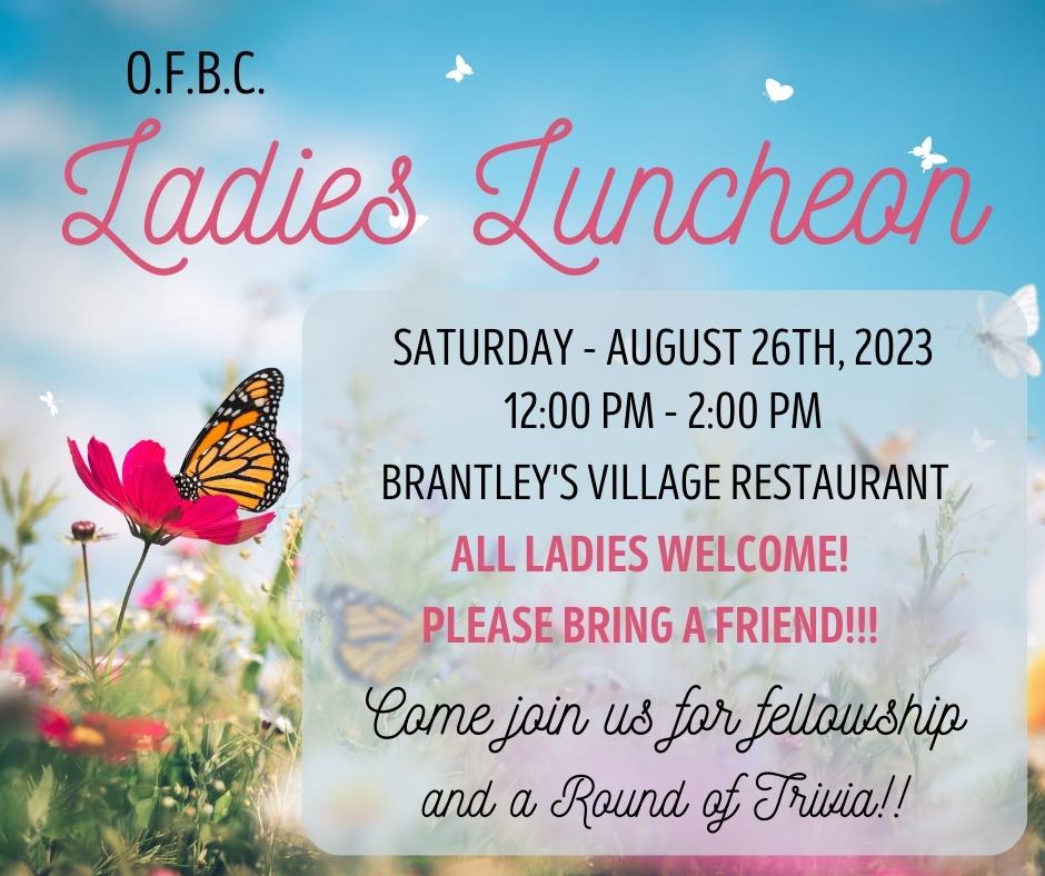 O.F.B.C. Ladies Luncheon August 26, 2023